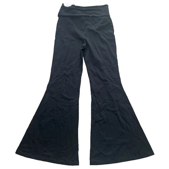 aerie Offline Women Sz L-Long Black OG Foldover Hi-Waisted Super Flare Leggings - Picture 2 of 4